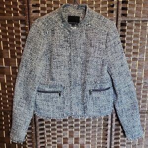 Banana Republic Women's Tweed Blazer - Black and White